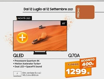 Expert Samsung Q70A 2,16 M (85") 4K Ultra HD Smart TV Wi-Fi Grigio offerta