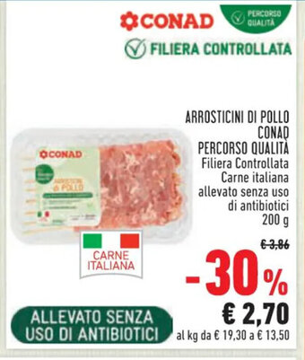 Conad Superstore ARROSTICINI DI POLLO CONAD PERCORSO QUALITA 200 g offerta