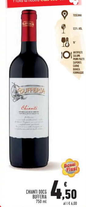 Conad Superstore CHIANTI DOCG BUFFERIA 750 ml offerta