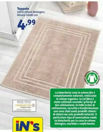 Tappeto 100% Cotone Biologico