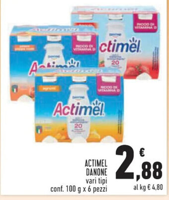 Conad Superstore ACTIMEL DANONE vari tipi conf. 100 g x 6 pezzi offerta