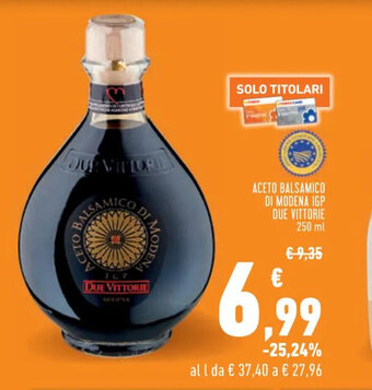 Conad Superstore ACETO BALSAMICO DI MODENA IGP DUE VITTORIE 250 ml offerta