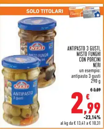 Conad Superstore ANTIPASTO 3 GUSTI, MISTO FUNGHI CON PORCINI NERI 290 g offerta