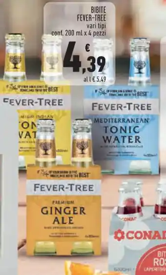 Conad Superstore BIBITE FEVER-TREE vari tipi conf. 200 ml x 4 pezzi offerta