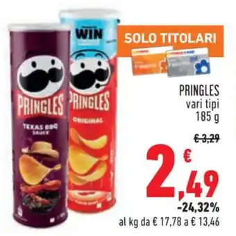 Conad Superstore PRINGLES PRINGLES vari tipi 185 g offerta