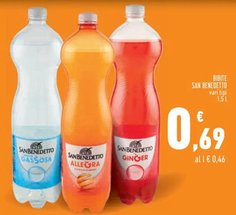 Conad Superstore BIBITE SAN BENEDETTO vari tipi 1,5 l offerta
