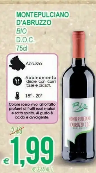 MD Discount Bio Montepulciano D'Abruzzo DOC offerta