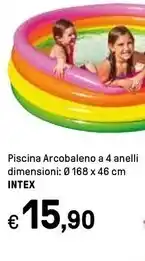 Iper La Grande Intex piscina arcobaleno a 4 anelli offerta