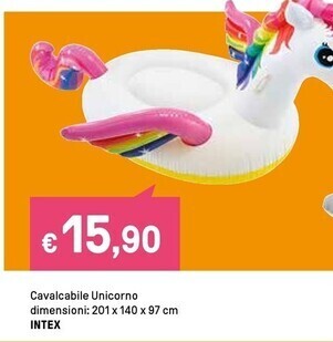 Iper La Grande Intex cavalcabile unicorno dimensioni 201 x 140 x 97 cm offerta