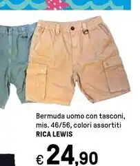 Iper La Grande Rica lewis bermuda uomo con tasconi , mis . 46/56 , colori assortiti offerta