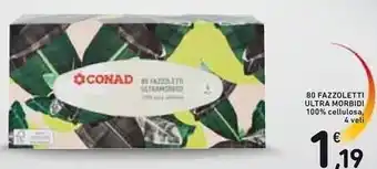 Spazio Conad 80 fazzoletti ultra morbidi offerta