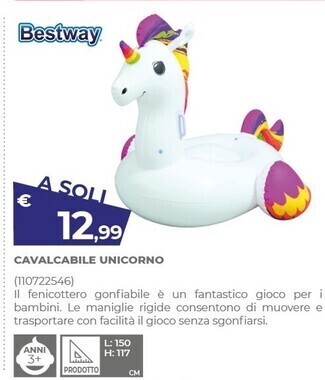 Bestway cavalcabile unicorno