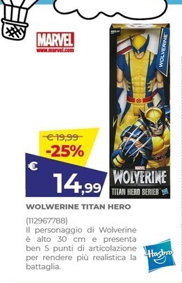 Toys Center Hasbro wolwerine titan hero offerta