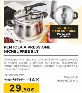 Pentola a pressione nichel free 5 lt