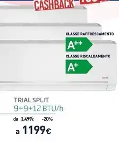 Unieuro Beko trial split 9+9+12 btu/h offerta