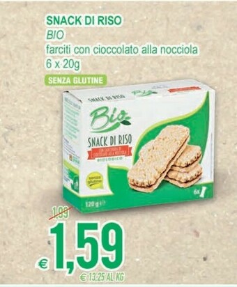 MD Discount Bio Snack Di Riso Farciti Con Cioccolato Alla Nocciola Senza Glutine offerta