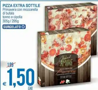 MD Discount Pizza Extra Sottile Primavera Con Mozzarella Di Bufala Tonno E Cipolla Surgelato offerta