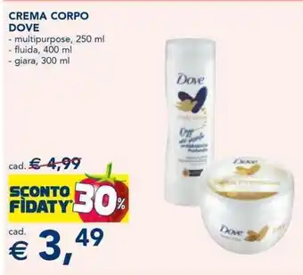 CREMA CORPO DOVE - multipurpose, 250 ml - fluida, 400 ml - giara, 300 ml
