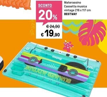 Iper La Grande Bestway materassino cassetta musical vintage 216 x 117 cm offerta