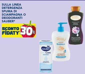 Esselunga SULLA LINEA DETERGENZA SPUMA DI SCIAMPAGNA O DEODORANTI SAUBER* offerta