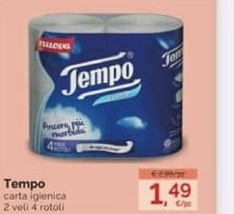 Tempo Carta Igienica 2 Veli 4 Rotoli