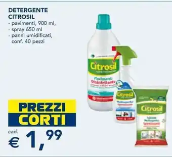 Esselunga DETERGENTE CITROSIL - pavimenti, 900 ml, - spray 650 ml - panni umidificati, conf. 40 pezzi offerta