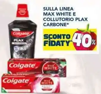 Esselunga SULLA LINEA MAX WHITE E COLLUTORIO PLAX CARBONE* offerta