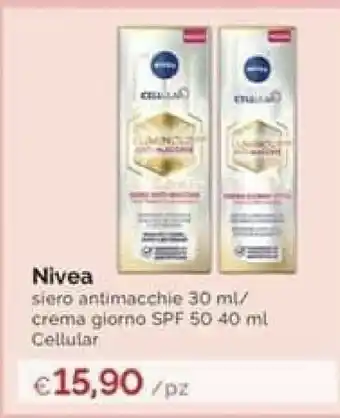 Prodet Nivea Siero Antimacchie 30 Ml / Crema Giorno Spf 50 40 Ml Cellular offerta