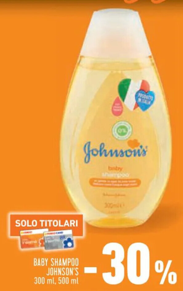 Conad Superstore BABY SHAMPOO JOHNSON'S 300 ml, 500 ml offerta