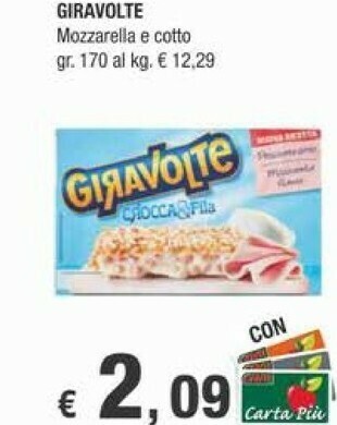 Crai Casa Modena Giravolte Mozzarella E Cotto 170 G(ml) offerta
