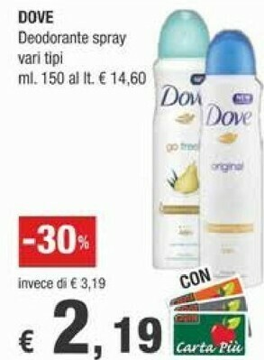 Crai Dove Deodorante Spray offerta