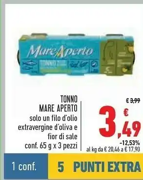 Conad Superstore Mare aperto Tonno All'Olio D'Oliva offerta