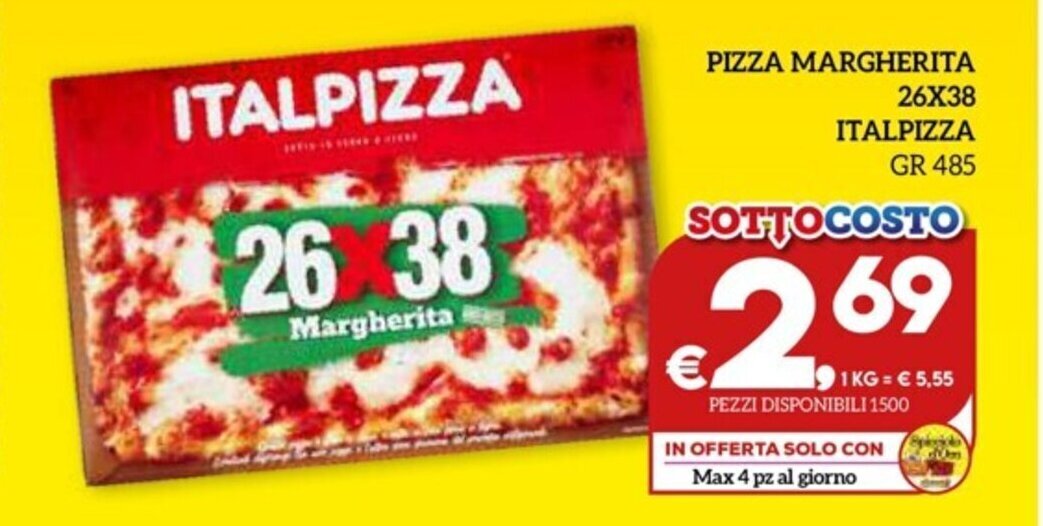 Il Centesimo PIZZA MARGHERITA 26X38 ITALPIZZA GR 485 offerta