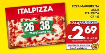 PIZZA MARGHERITA 26X38 ITALPIZZA GR 485