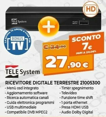 Telesystem Ricevitore Digitale Terrestre 21005300