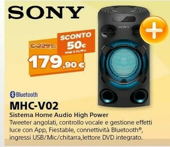 Expert Sony MHC-V02 Mini Impianto Audio Domestico Nero offerta