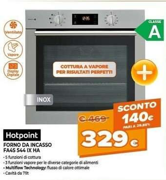 Expert Hotpoint FA4S 544 IX HA Forno Elettrico 71 L Acciaio Inossidabile A offerta