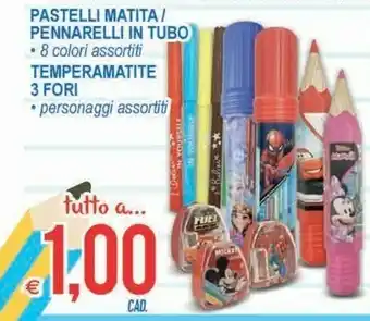 MD Discount Pastelli Matita / Pennarelli In Tuibo / Temperamatite 3 Fori offerta