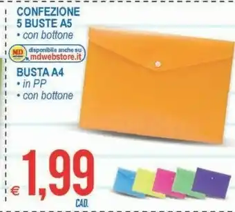 MD Discount Confezione 5 Buste A5 / 5 Buste A4 offerta