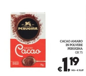 CACAO AMARO IN POLVERE PERUGINA GR 75