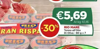 Crai Rio Mare Tonno All'Olio Di Oliva 80 G(ml) offerta