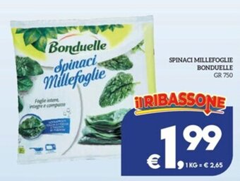 SPINACI MILLEFOGLIE BONDUELLE GR 750