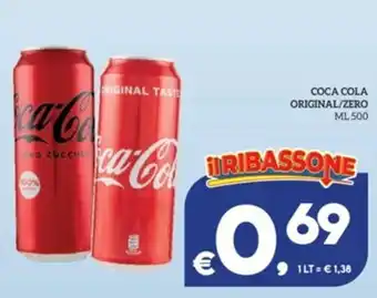 Il Centesimo COCA COLA ORIGINAL/ZERO ML 500 offerta
