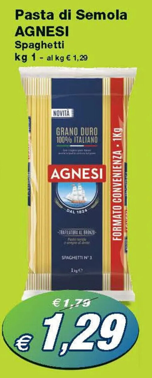Prix Quality Pasta di Semola AGNESI Spaghetti kg 1 offerta