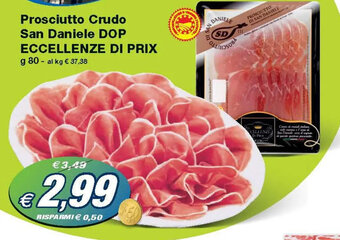 Prix Quality Prosciutto Crudo San Daniele DOP ECCELLENZE DI PRIX g 80 offerta