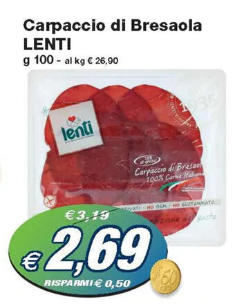 Carpaccio di Bresaola LENTI g 100