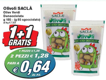 Prix Quality Olivolì SACLÀ Olive Verdi Denocciolate g 185 offerta
