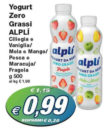 Prix Quality Yogurt Zero Grassi ALPLÍ g 500 offerta