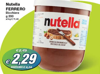 Prix Quality Nutella FERRERO Bicchiere g 200 offerta