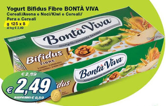 Prix Quality Yogurt Bifidus Fibre BONTÀ VIVA g 125 x 8 offerta